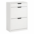 Scarpiera Slim Moderna con Cassetto, Bianco, Facile Montaggio, Perfetta per Spazi Ristretti, 60x30x90 cm