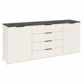 Madia Composad BRINA con 2 Ante e 4 Cassetti, Mobile per Soggiorno o Ingresso, Grigio Cashmere e Marmo