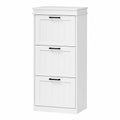 HOMCOM Mobile Scarpiera Salvaspazio con 3 Scomparti per 15 Paia, Ripiano Regolabile, Bianco, 54x24x117.5 cm