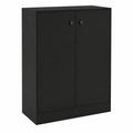 Credenza Moderna Nera con 2 Ante e Sicurezza Antiribaltamento per Casa
