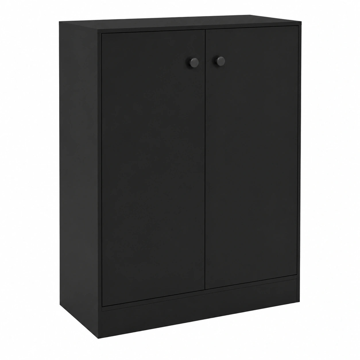 Credenza Moderna Nera con 2 Ante e Sicurezza Antiribaltamento per Casa