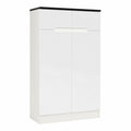 HOMCOM Scarpiera Salvaspazio a 3 Ripiani con Cassetto in Truciolato Bianco, 60x32x100 cm