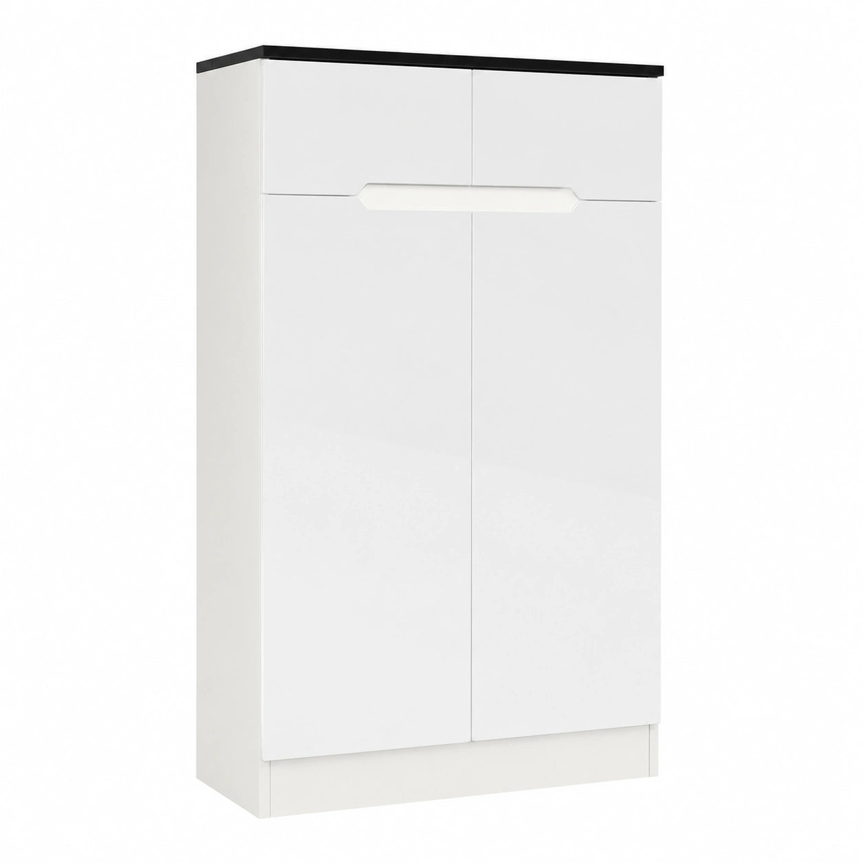 HOMCOM Scarpiera Salvaspazio a 3 Ripiani con Cassetto in Truciolato Bianco, 60x32x100 cm