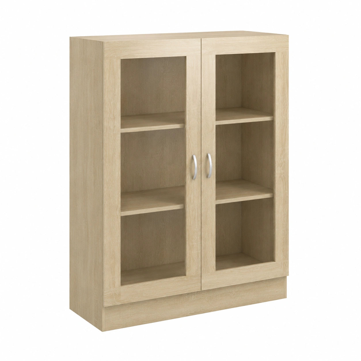 Gecheer Credenza Moderna con Ante in Vetro per Soggiorno in Rovere Sonoma