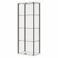 Vetrina Moderna Bianco con Ripiani in Vetro, Metallo e Laminato, 60,5x36,5x163 cm per Casa