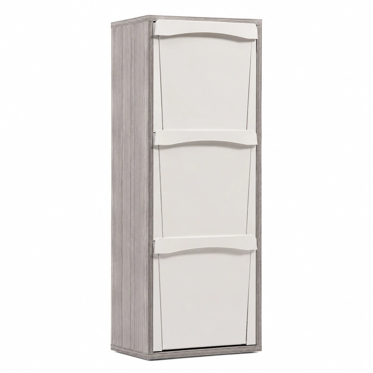 Contenitore Salvaspazio in Legno per Raccolta Differenziata a 3 Scomparti Verticali (Grigio)