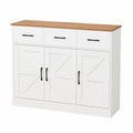 Credenza da Cucina con Ripiani Regolabili e Ante, Mobile Multiuso con Cassetti, Buffet Sicuro per Soggiorno e Sala da Pranzo, 108x38x81cm, Colore Bianco