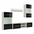 Set Mobile TV a Parete con LED Nero, 5 Pezzi