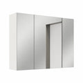 Armadietto da Bagno Sospeso con Specchio e Mensole Regolabili 80x60x16cm, 3 Ante, Bianco