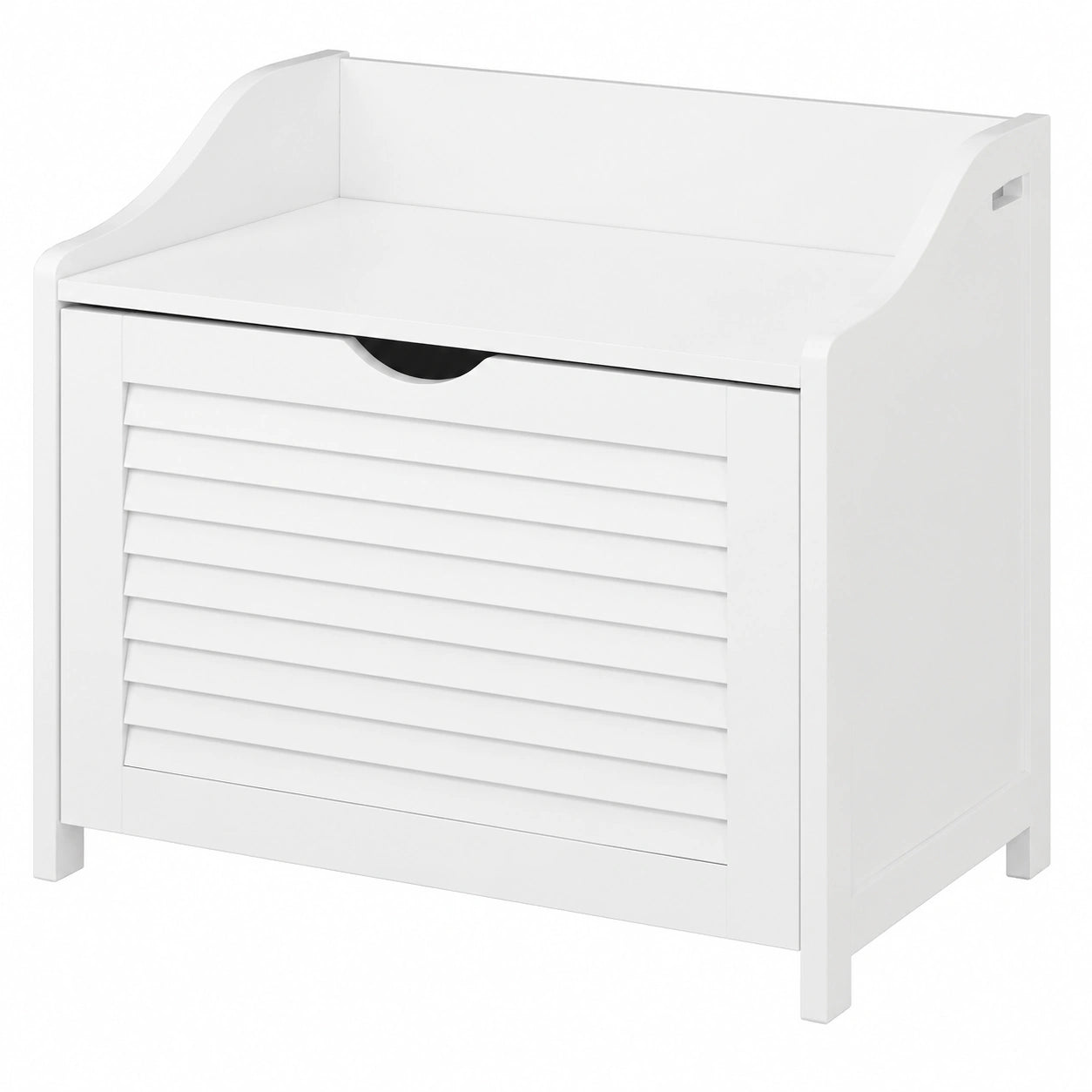 SoBuy Panca Contenitore con Cesto Portabiancheria e Sacco, Colore Bianco