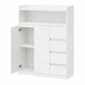 Mobiletto da Bagno ANWBROAD con 4 Cassetti e 2 Ante, Ripiano Regolabile, Bianco 110x80x30 cm