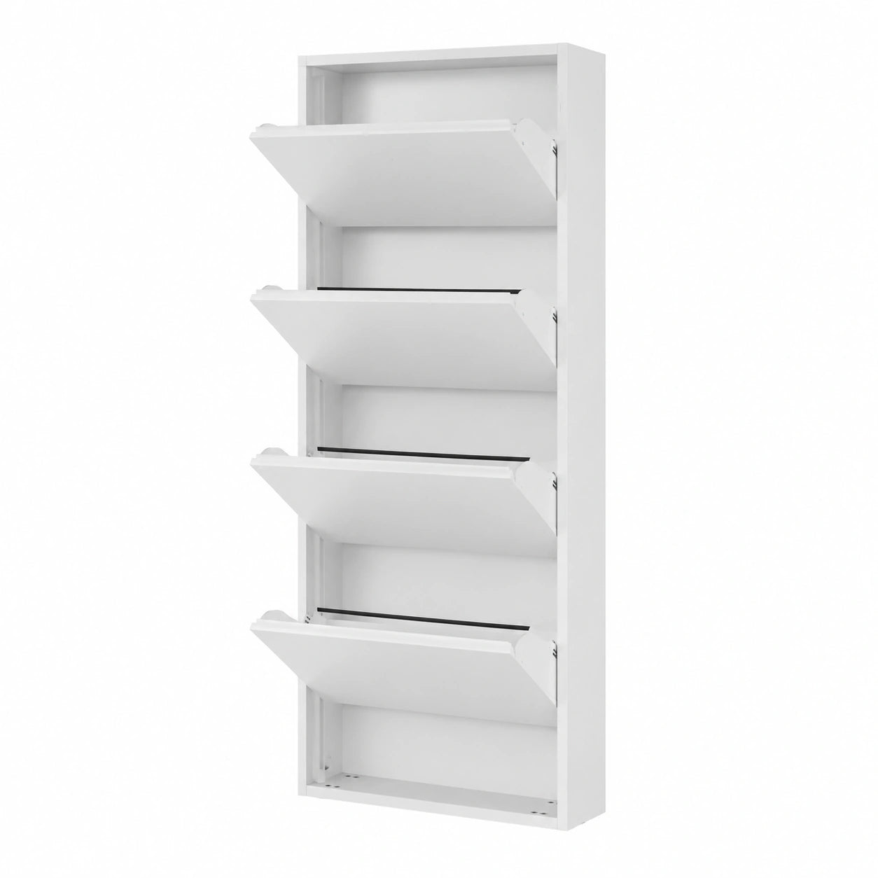 EffeDecor Scarpiera Slim in Metallo, 5 Ante Basculanti, Salvaspazio Bianco, Resistente, Ideale per Ingresso e Interni