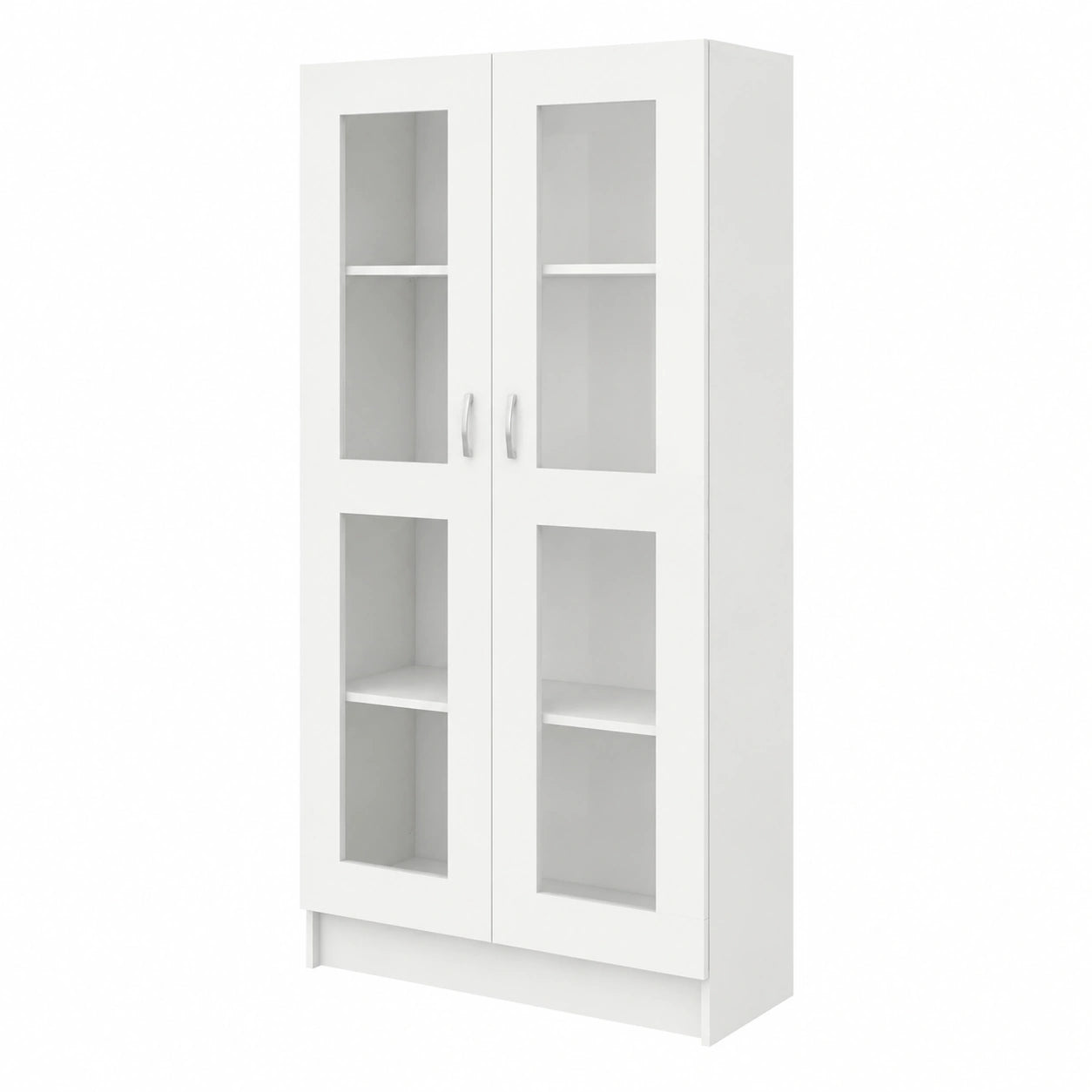 Libreria Moderna con Vetrina e Ripiani, Armadietto Bianco 82.5x30.5x150 cm