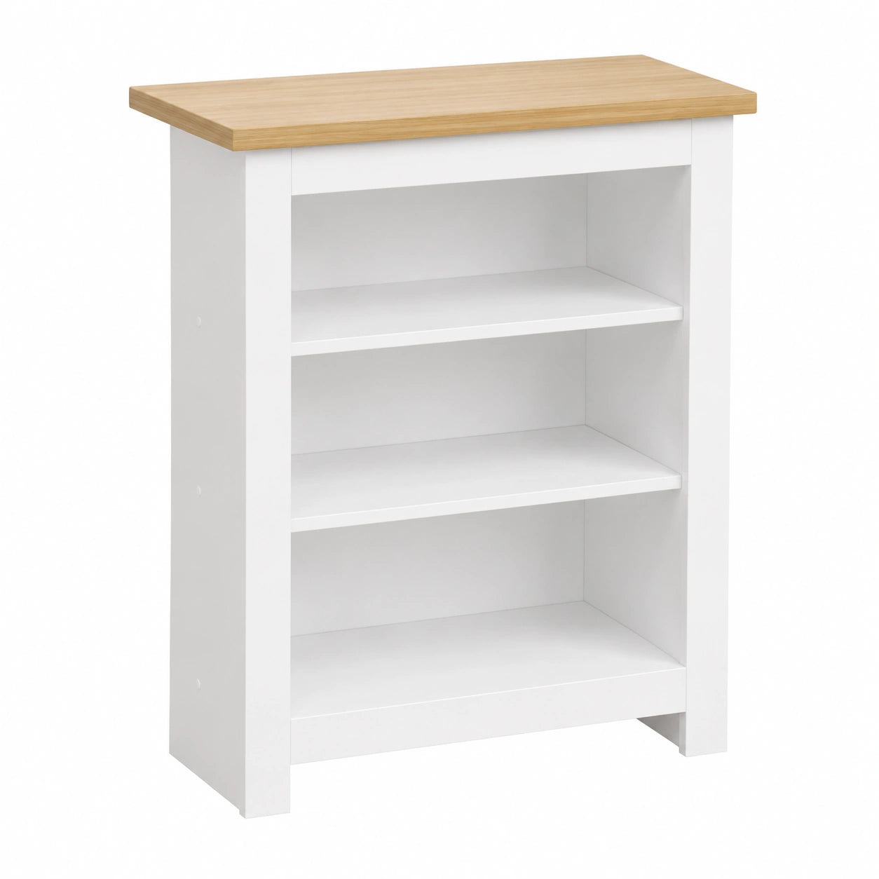 Libreria Slim Arlington a 3 Ripiani, Bianco, Design Salvaspazio per Soggiorno e Corridoio, H75xL60xP24cm