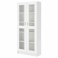 Credenza Moderna con Vetrina in Truciolato Bianco per Soggiorno