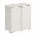 Mobile Contenitore Basso SIMPLEX con Ripiano, Panna, 79x43x85.5 cm