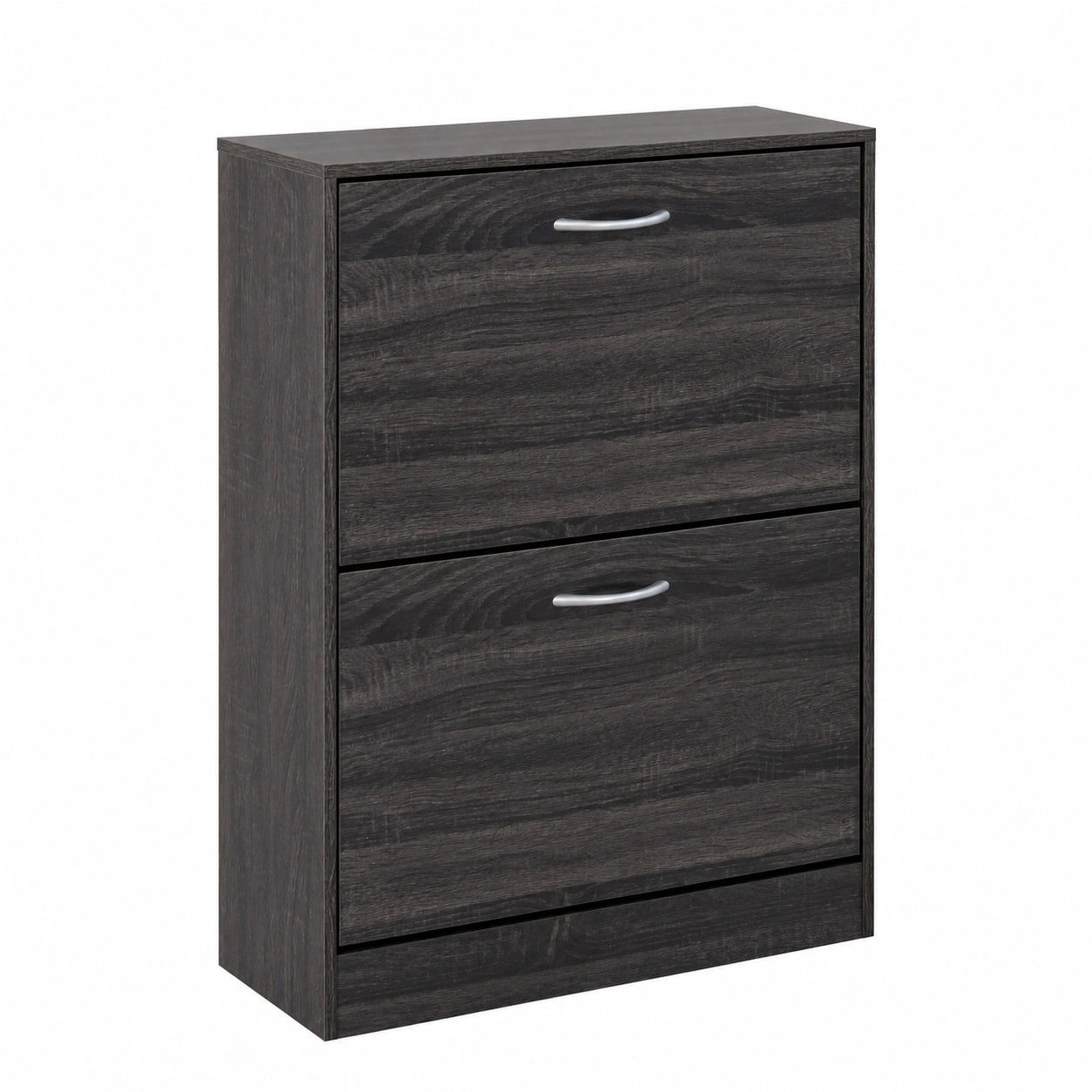 Scarpiera in Legno di Design con 2 Ante, Alta Qualità, 60x24x80 cm, Grigio Scuro