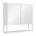 Armadio Specchio da Bagno con Chiusura Morbida e Ripiani Regolabili, 60x16x60 cm, Bianco