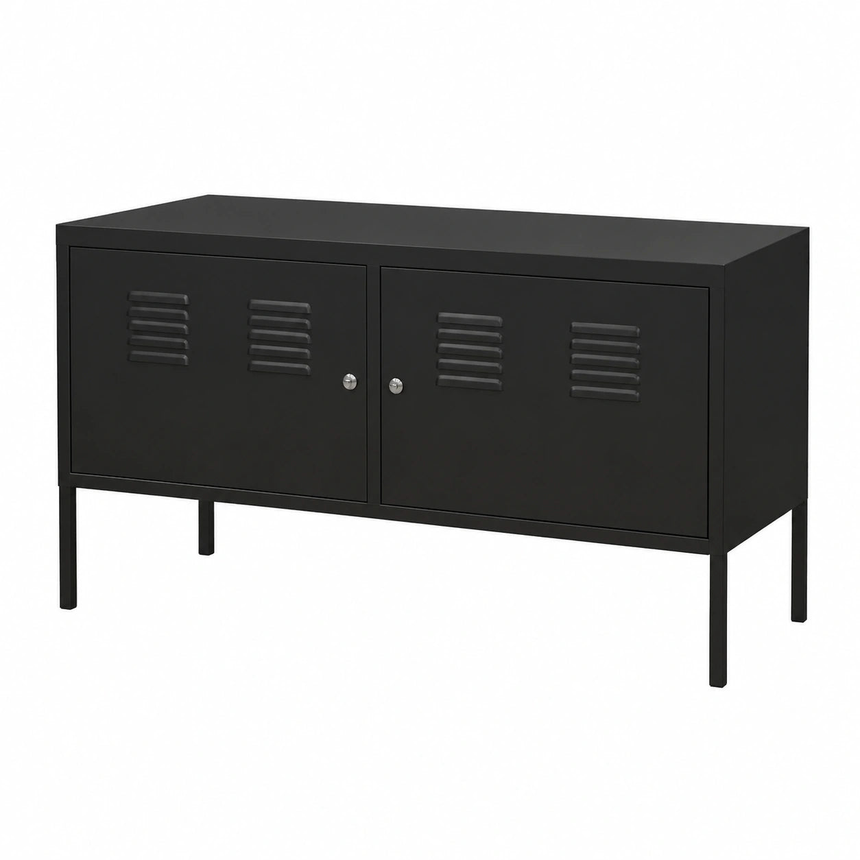 Armadietto multiuso in acciaio con chiusura a chiave per ufficio e casa, 118x40x60 cm, nero